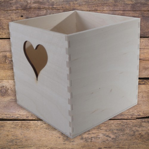 Small cube wooden box - small,