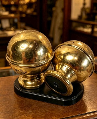 Pair vintage brass acorn - brass, 2"