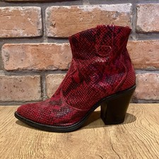Moda In Pelle Crusade Red Snake Print Cowboy Western Boots UK 8 (EU 41)