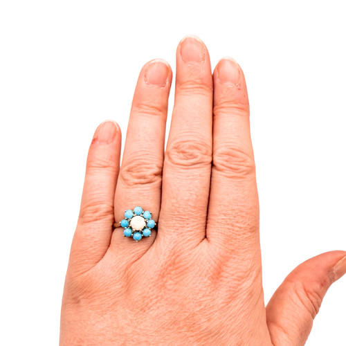 9ct white gold vintage opal - gold,
