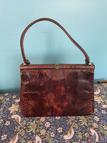 Vintage brown snakeskin - brown,