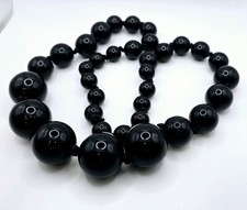 1x Black, 1x White Oversized Bead Necklace Fancy Dress Swinging 60s 70s 80s