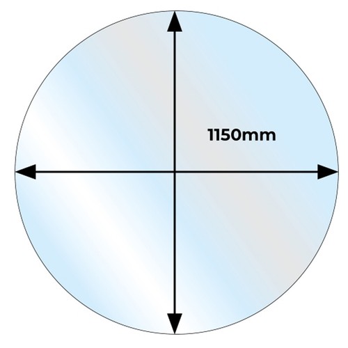 Glass hearth round - glass, 1150mm