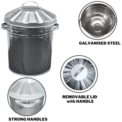 Galvanised metal bin home - metal,