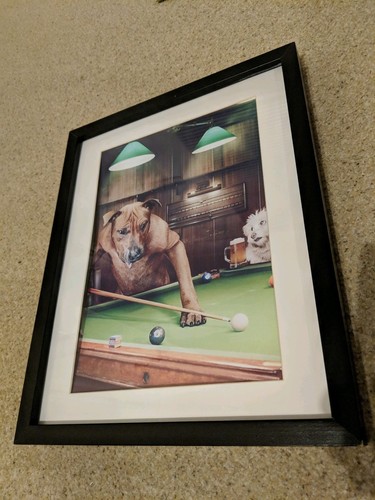 Dogs playing pool - playing, art