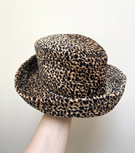 90s cloche hat leopard - hat,