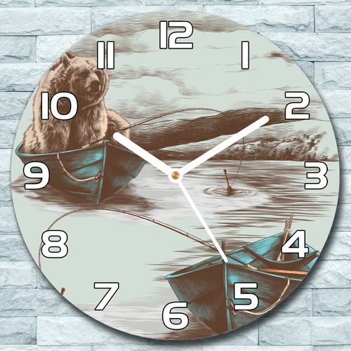 Glass wall clock round 30 - wall, fi