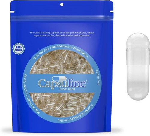 Clear size 000 empty gelatin - 000,