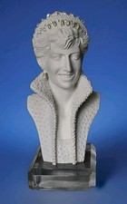 Vintage Franklin Mint Limited Edition White Alabaster Statue Of Lady Diana