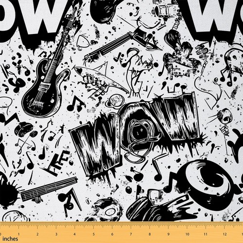 Guitar fabric the yard - fabric, by