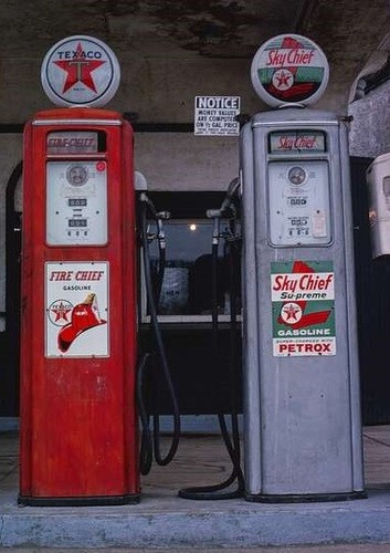 Vintage gasoline pump 2x3 - gasoline, *2x3
