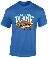 FLY THE PLANE MENS T SHIRT AEROPLANE PILOT AVAIATION DESIGN GIFT PRESENT IDEA