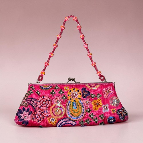 Pink beaded embroidered - pink,