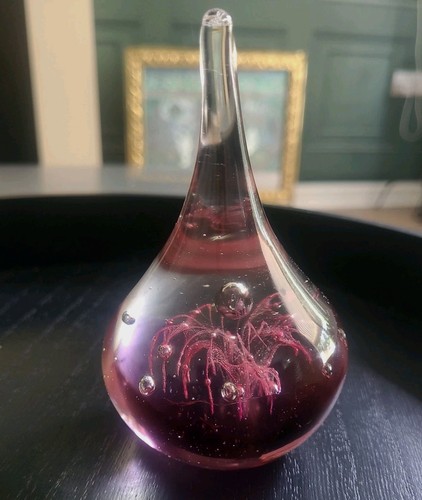 Vintage glass paperweight - paperweight, ring