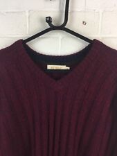 PG Field Heritage Dark Red Mix Long Sleeve V-Neck Pullover Jumper Size 2XL #CE