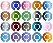 ACCLAIM Self Adhesive Striped Bowls Bowlers Stickers Sets Of 4 Self Adhesive