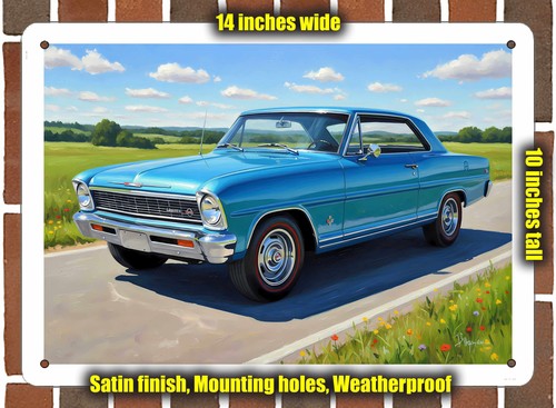 Metal sign 1966 chevrolet - metal,