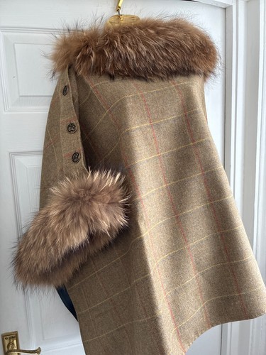 Jabot real fur and tweed - jabot,