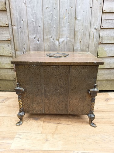 Antique coal scuttle box - scuttle,