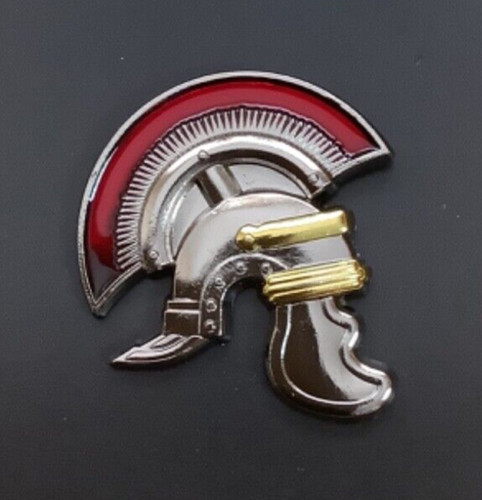 Roman enamel helmet pin badge - enamel,
