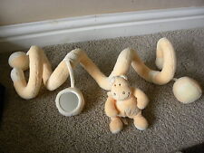 JOLLYBABY BABY COT PRAM SPIRAL ACTIVITY TOY YELLOW DINOSAUR MIRROR BALL RATTLE