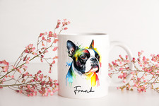 FREE POST BOSTON TERRIER WHITE