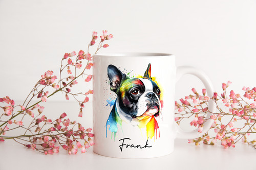 Free post boston terrier white - boston,
