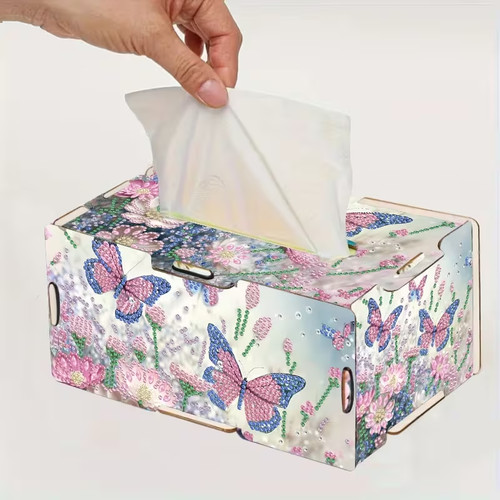 Diamond art wooden tissue box - diamond,