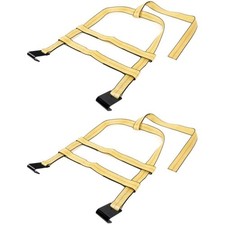 Pair Tow Dolly Car Tire Basket Straps Wheel w/Flat Hook Yellow 901-38561