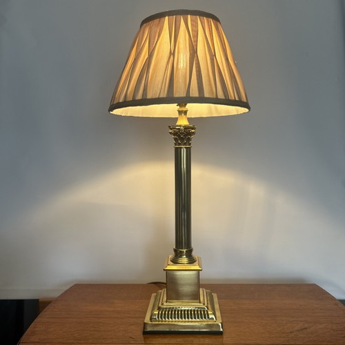 Brass corinthian column table - brass,