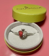 New CHAMILIA 925 silver & crystal ALICE IN WONDERLAND QUEEN OF HEARTS charm bead