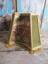 Vintage Horses Hounds & Hunting Patterned Lampshade 1970s Era Table Lamp Shade