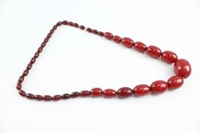 Cherry Bakelite Necklace Internal Streaking Graduated
