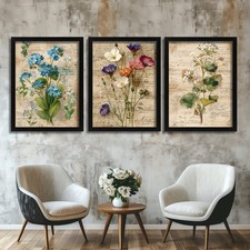 Vintage Botanical Wall Art Set