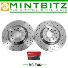 BMW M3 E46 01-07 Drilled Performance Front Brake Discs & Mintex Pads 325mm