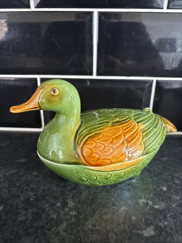 Vintage ceramic duck ornament - ceramic,