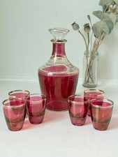 Vintage Red Printed Glass