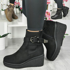 Ankle Wedge Sock Boots Shoes Womens Heels Chelsea Fashion Platform Sizes