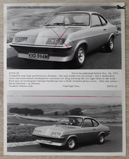 Vauxhall Firenza Droopsnoot Press Picture Brochure 1973
