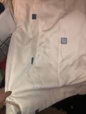 White Blue Square Curtains 1pair 53” X64 Wide Modern Nearly New