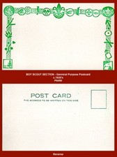 c.1930's BOY SCOUT General Purpose Postcard - Multi-motif Woodcraft sign design^