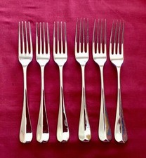 VINTAGE ALEXANDER CLARK WELBECK PLATE SALAD & TABLE  FORKS X 6 RATTAIL PATTERN