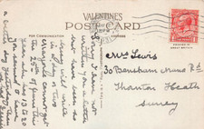 FAMILY HISTORY - POSTCARD - LEWIS - THORTON HEATH BENSHAM MANOR ROAD SURREY 1