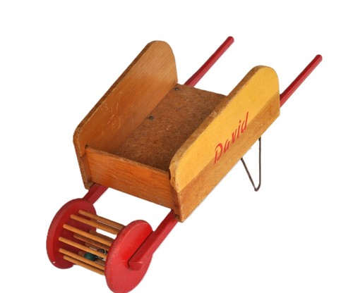 Vtg childs wooden - childs, wheelbarrow