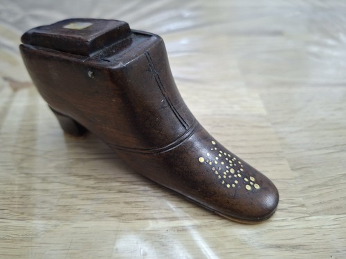 Antique wooden shoe snuff - wooden,