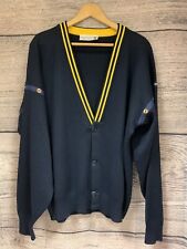 VINTAGE Club Nautique Pierre Sangan navy wool mix cardigan  Chest 50ins