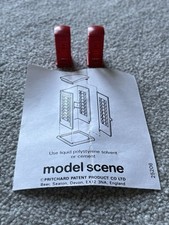 Two Model Scene Red Plastic Minature Telephone Boxes With Opening Door