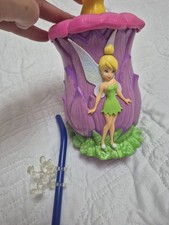 Disney On Ice Tinkerbell Drinks/slush Cup With Lid & Mickey Mouse Straw Souvenir