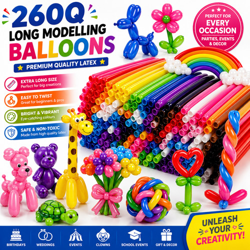 100 long plain - long, balloons