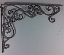 A Single Vintage Galvanised Ornamental Wall Bracket. 53cm x 40cm.